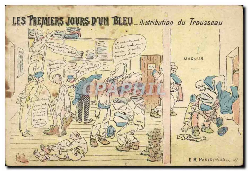 Die ersten Tage eines Blaus — Verteilung des Equipments — E.R. Paris (Mouzillon, 16) - Vorderseite