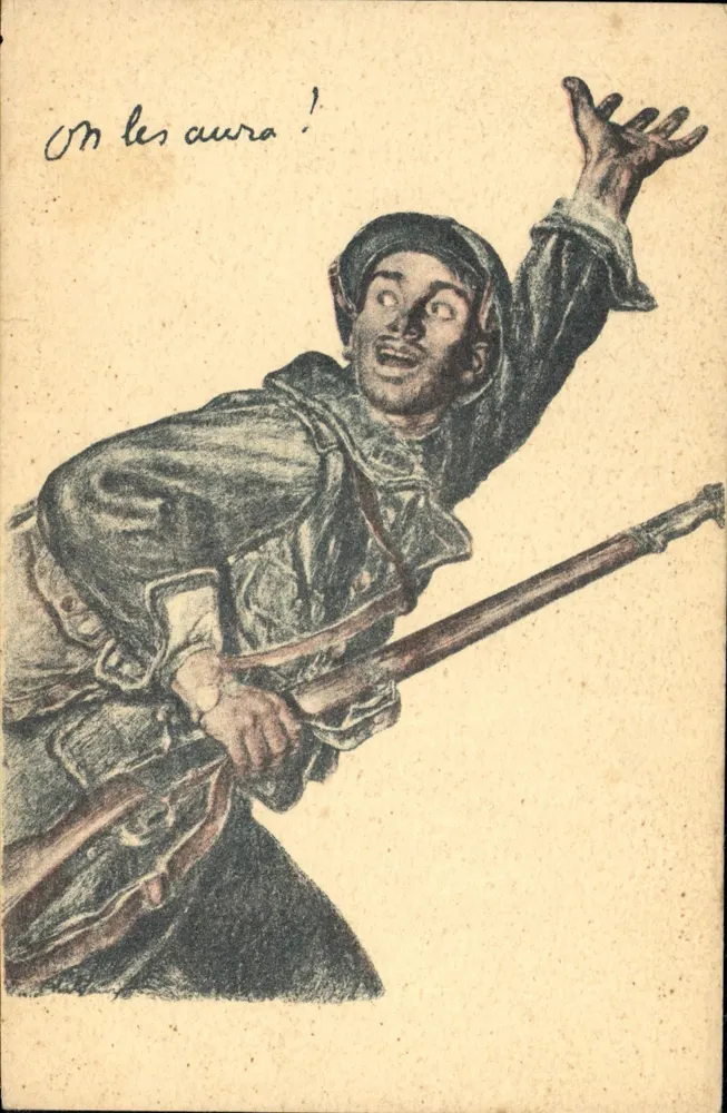 Soldado em ação — On les aura ! — Devambez, Paris, Visa N° 90 - Frente