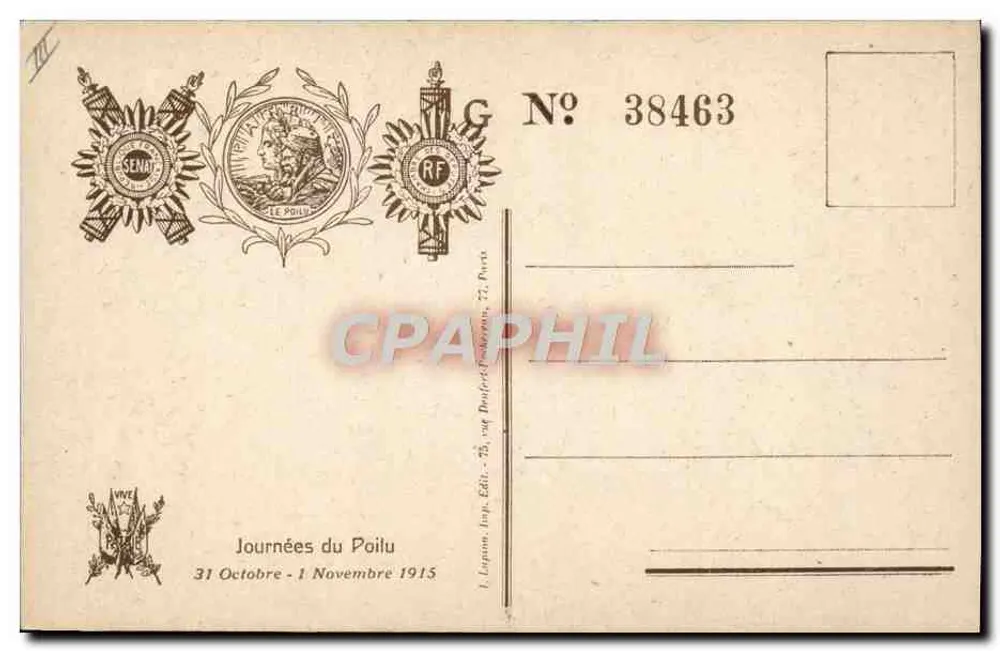 Tage des Poilus — 31. Oktober - 1. November 1915 — L. Lapointe, Imp. Édit. 22, Paris - Rückseite