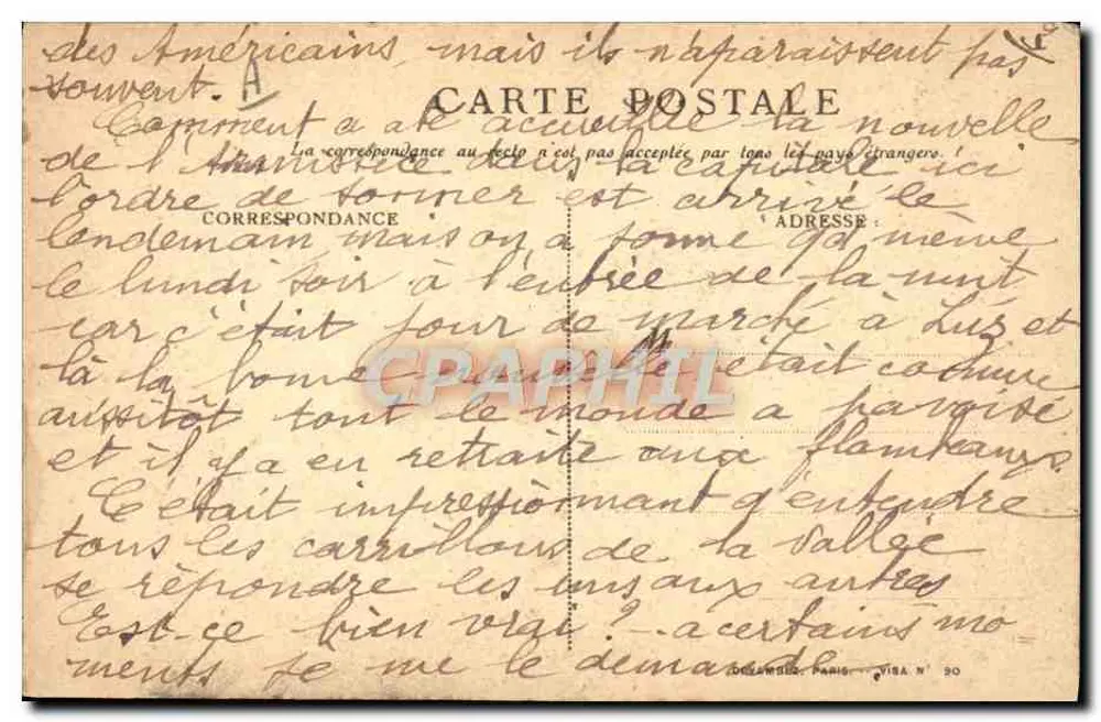 Soldado em ação — On les aura ! — Carta postal de correspondência - Verso