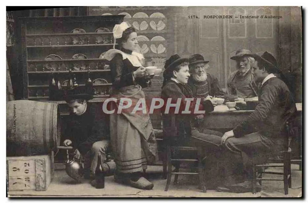 Rosporden — Interior de uma Auberge — Quimper, n° 1174 - Frente