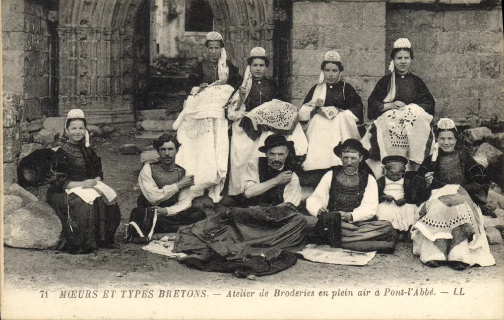 Mœurs und Typen der Bretter — Freiluft-Stickerei-Atelier in Pont-l'Abbé — LL - Vorderseite