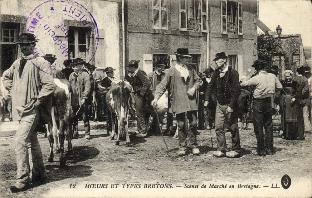 Cenas de Mercado na Bretanha — Mœurs e Tipos Bretões — LL. n°12 - Frente