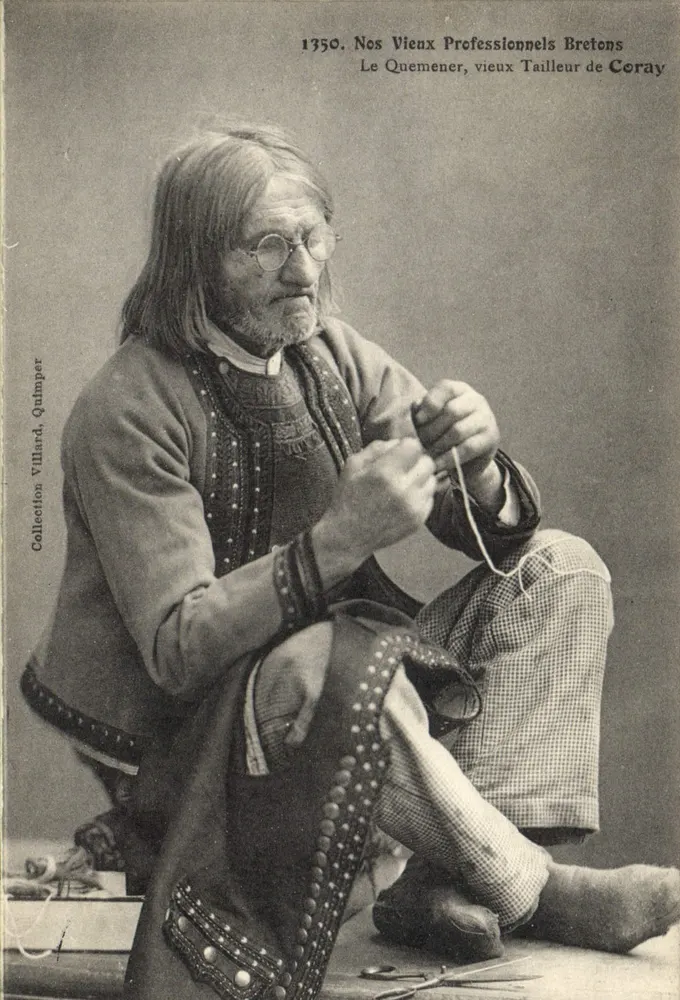 Le Quemener, viejo sastre de Coray — Colección Villard, Quimper - Anverso