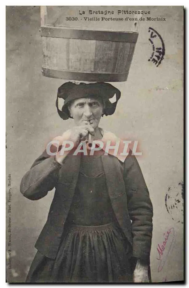 Alte Wasserträgerin von Morlaix — Die pittoreske Bretagne — Sammlung A. Wazin, St-Brieuc - Vorderseite