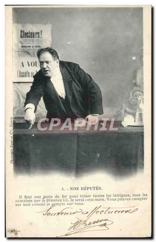 Jean Jaurès — Apoio aos eleitores — Fotógrafo Rouver e Cie, Nîmes, n°4 - Frente
