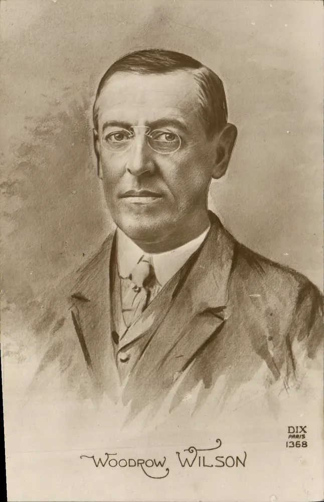 Woodrow Wilson — retrato gravado — DIX PARIS 1368 - Frente