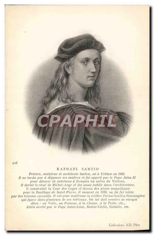Raphael Sanzio — Italiaanse schilder en architect — Collections N.D. Phot - Voorkant