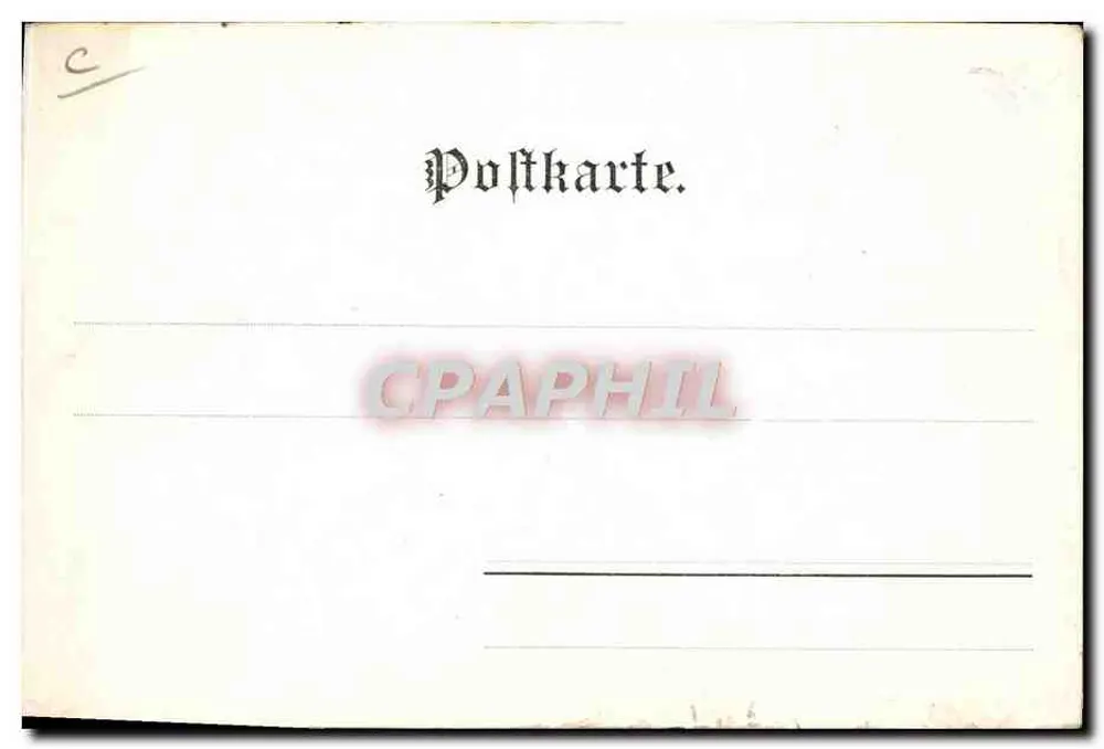Lokaal feestonderwerp — worsten, rode kool, pizzabroodjes en bier — uitgever Mylius, Auswört P.K.I. n° 134 - Achterkant
