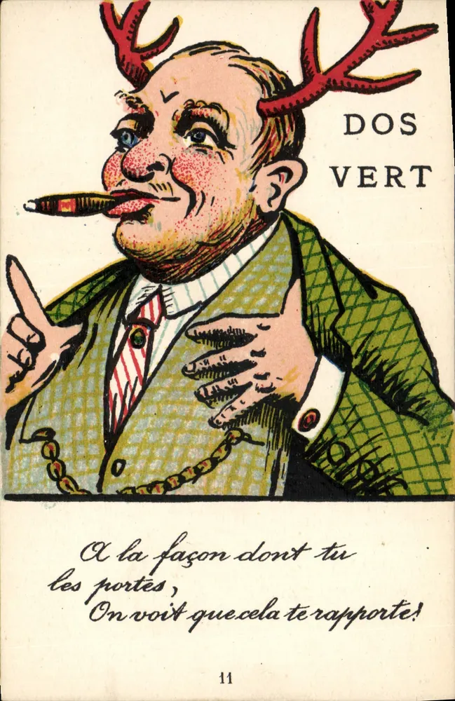 Homem com chifres de cervo — Dos Vert — G.A. NANTES, Série M, n°11 - Frente