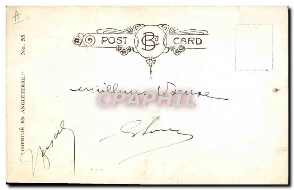 Dois homens gordos de férias — Roger e Yvonne Taylor — editor B.C. Post Card, n° 55 - Verso
