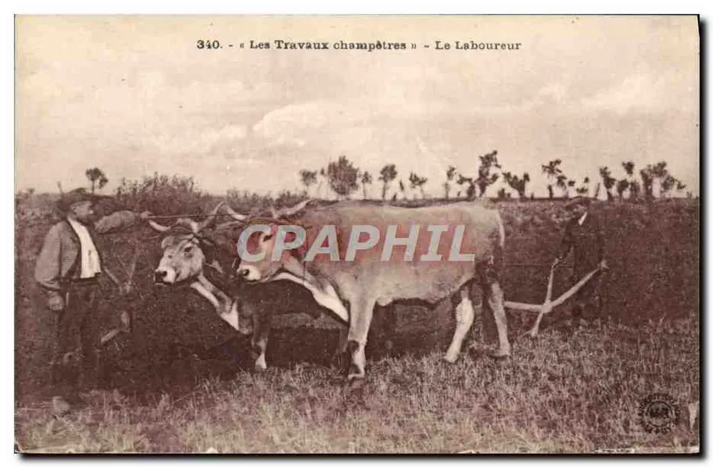Der Pflüger — Landwirtschaftliche Arbeiten — Éditions d'Art Marguerite Brémont, Le Puy (Ain) - Vorderseite