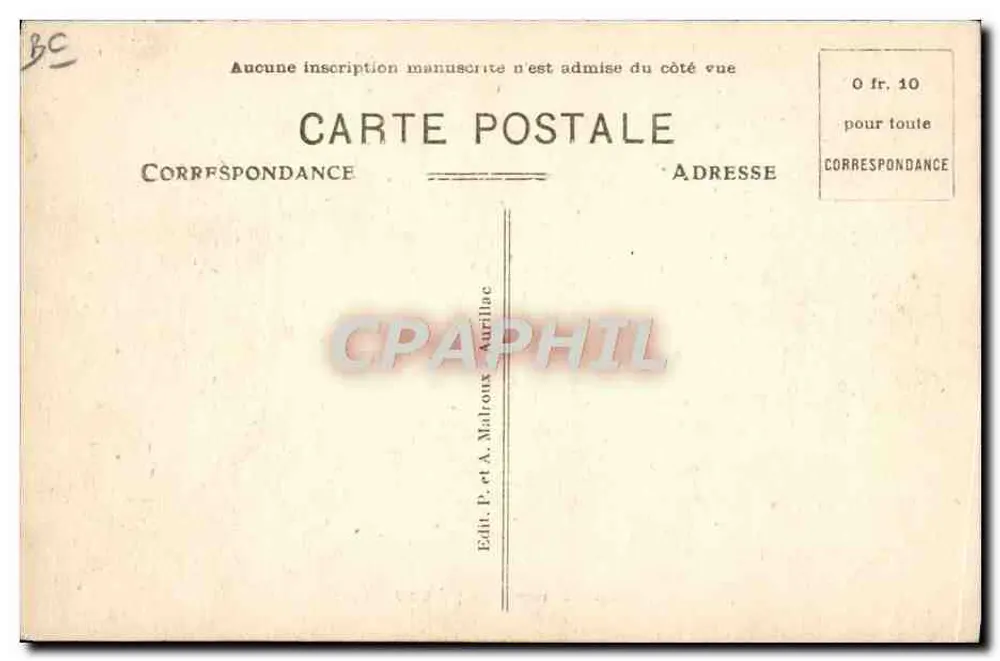 Em Auvergne — 750 Uu Attelage — Edit. P. et A. Malroux - Verso