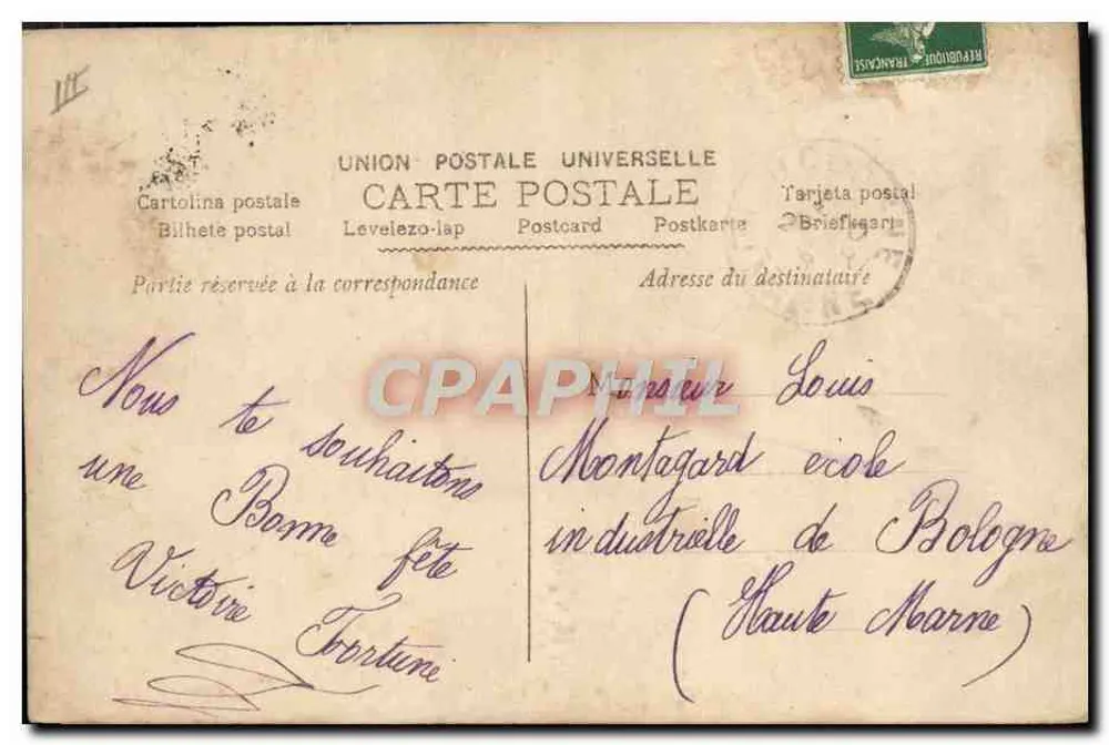Louis — Blumenverzierte Ansichtskarte — 2047 - Rückseite