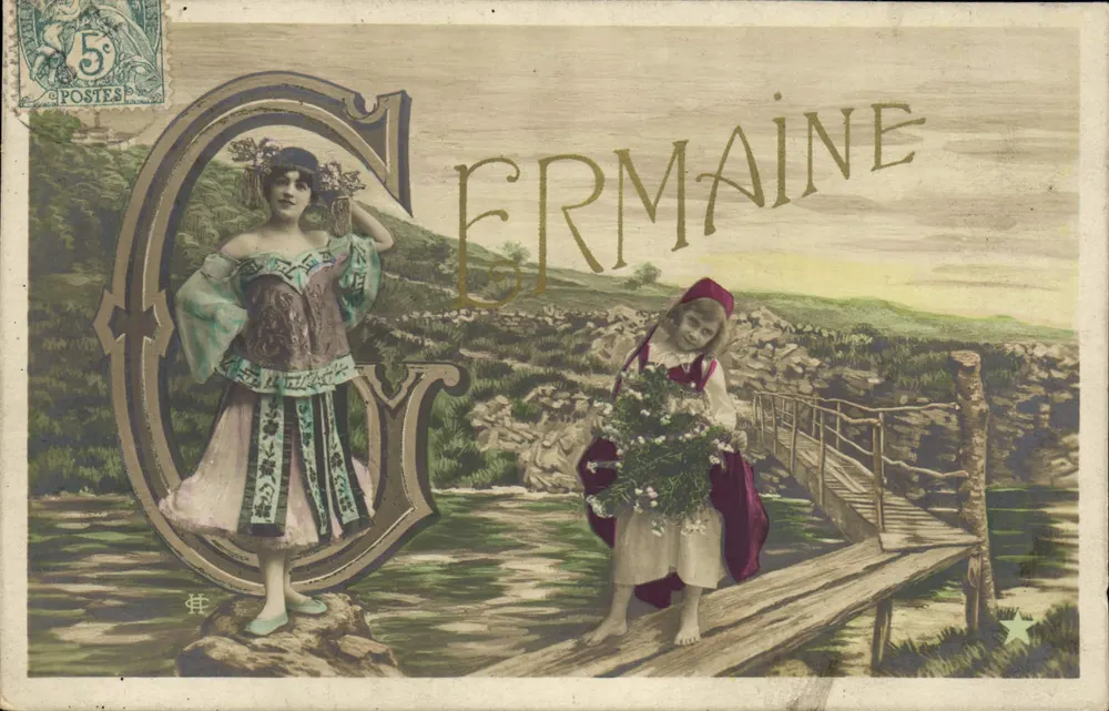 Frau und Kind — Landschaftsszene — Verlag Etoile, Nr. 90 - Vorderseite
