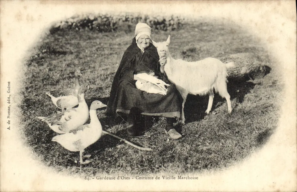 Ganswärterin — Traditionelles Kleid der Marchoise — A. de Nussac, Verlag, Gudret - Vorderseite