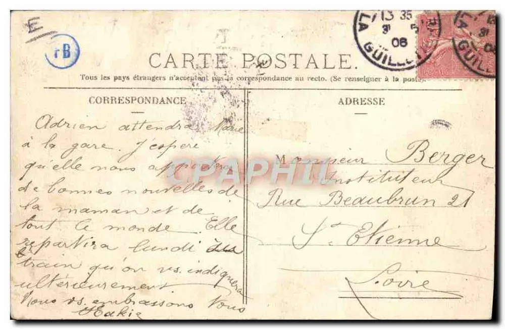 LYON — Place Bellecour — Die Ziegenkutsche — P. Martel, Verlag, Lyon - Rückseite