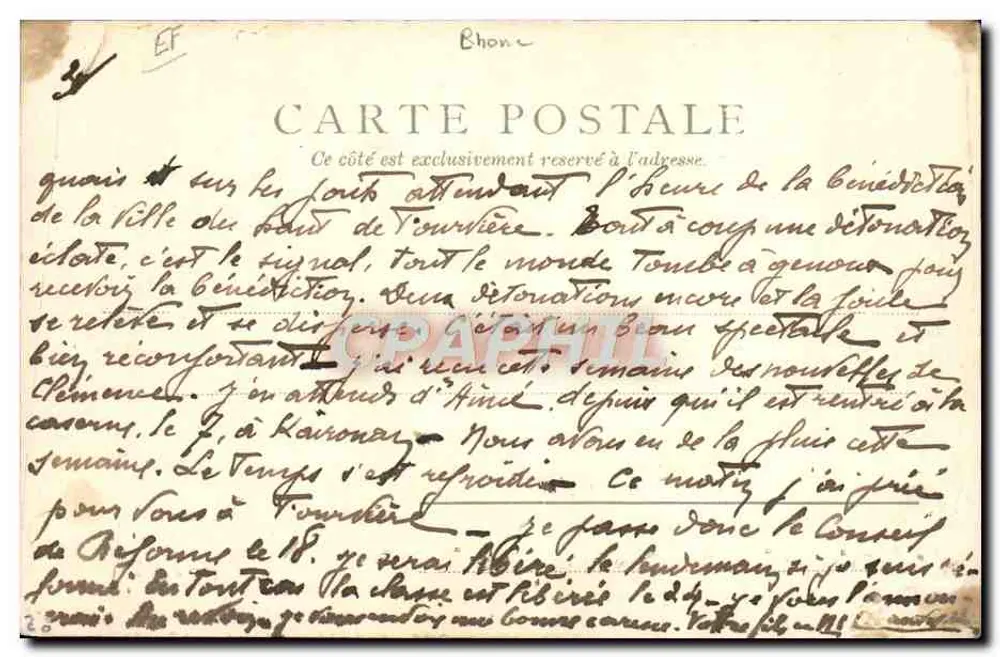 Ziegenkarren, Place Bellecour — Lyon — unbekannter Verlag, Seriennummer 7193 - Rückseite