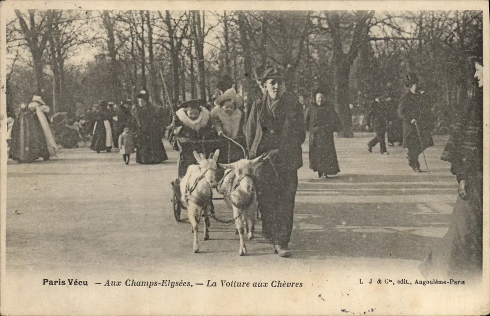 Paris Vécu — Auf den Champs-Élysées — Die Ziegenkutsche — L J & C°, Verlag, Angoulême-Paris - Vorderseite