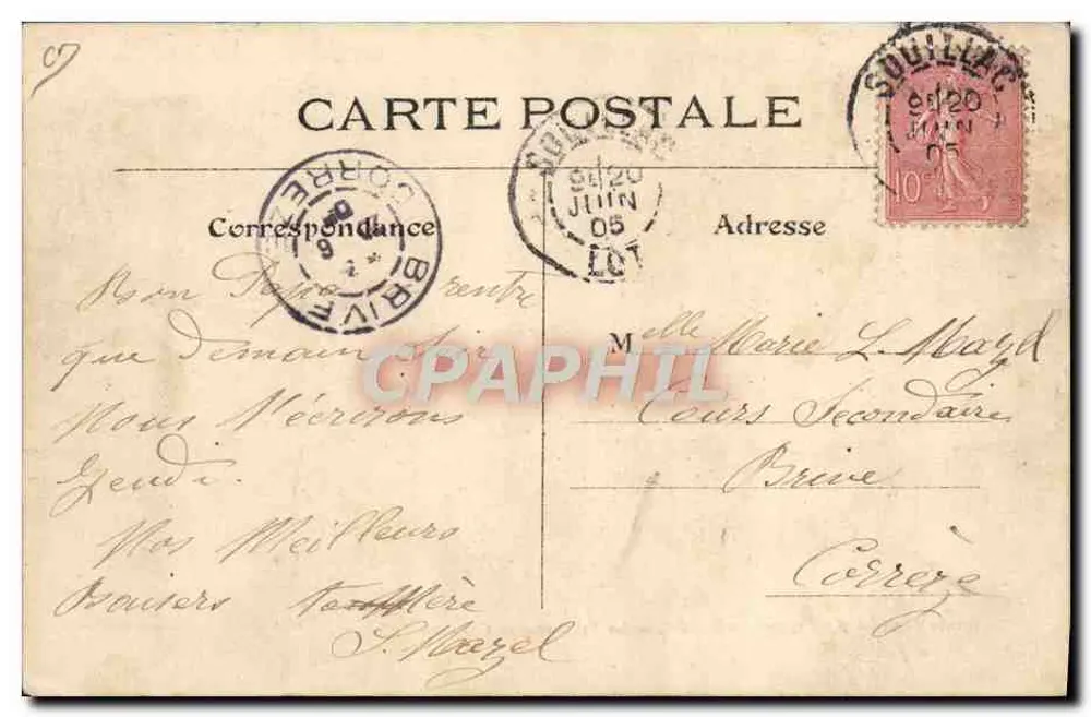 Paris Vécu — Auf den Champs-Élysées — Die Ziegenkutsche — L J & C°, Verlag, Angoulême-Paris - Rückseite