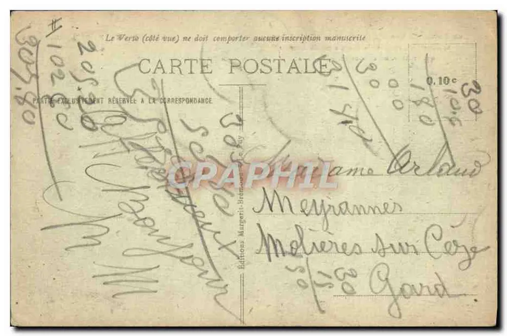 Les Bords du Lac d'Issarlès et le Mont Mézeno — vue du lac avec des chèvres et un bœuf, éditeur Les Hices-Cévennes Illustrées n°439 - Rückseite