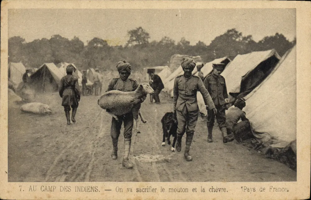 Camp des Indiens — Sacrifice du mouton et de la chèvre — Pays de France - Recto