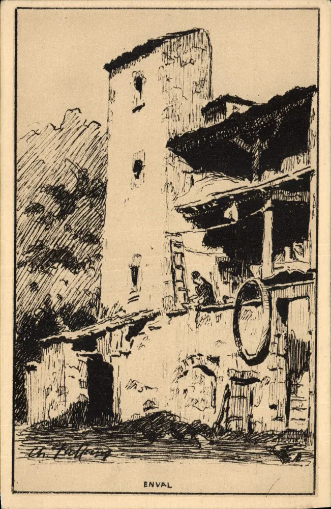 Maison à Enval — Dessin Ch. Jaffeeux — Éditeur Yvon pour l'Hygiène Sociale du Pay-de-Dôme - Vorderseite