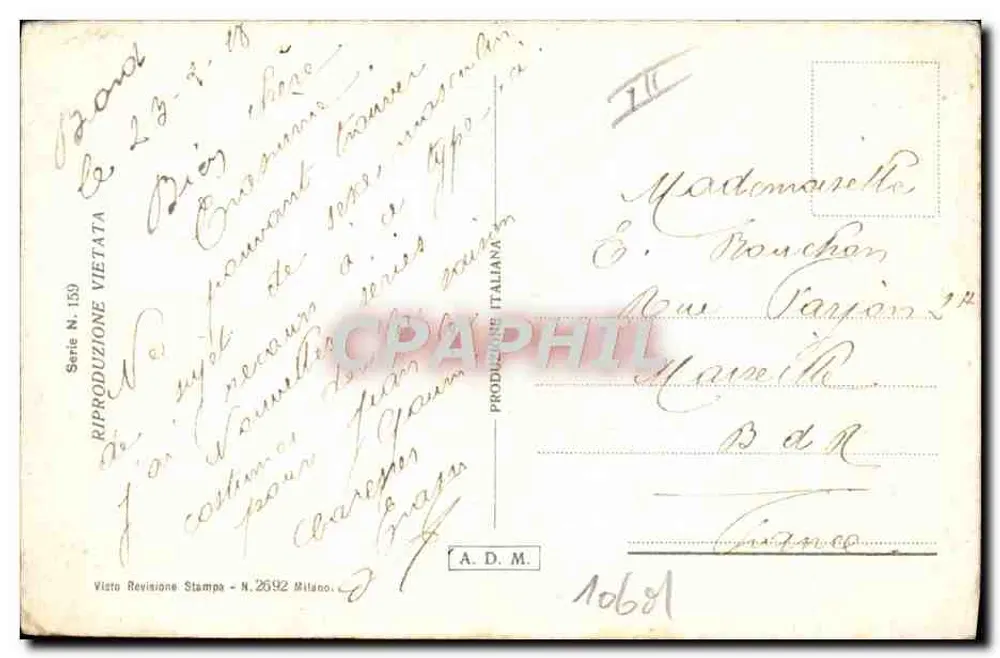 Frau in Pelz — Damenkleidung — Verlag A.D.M. Mailand - Rückseite