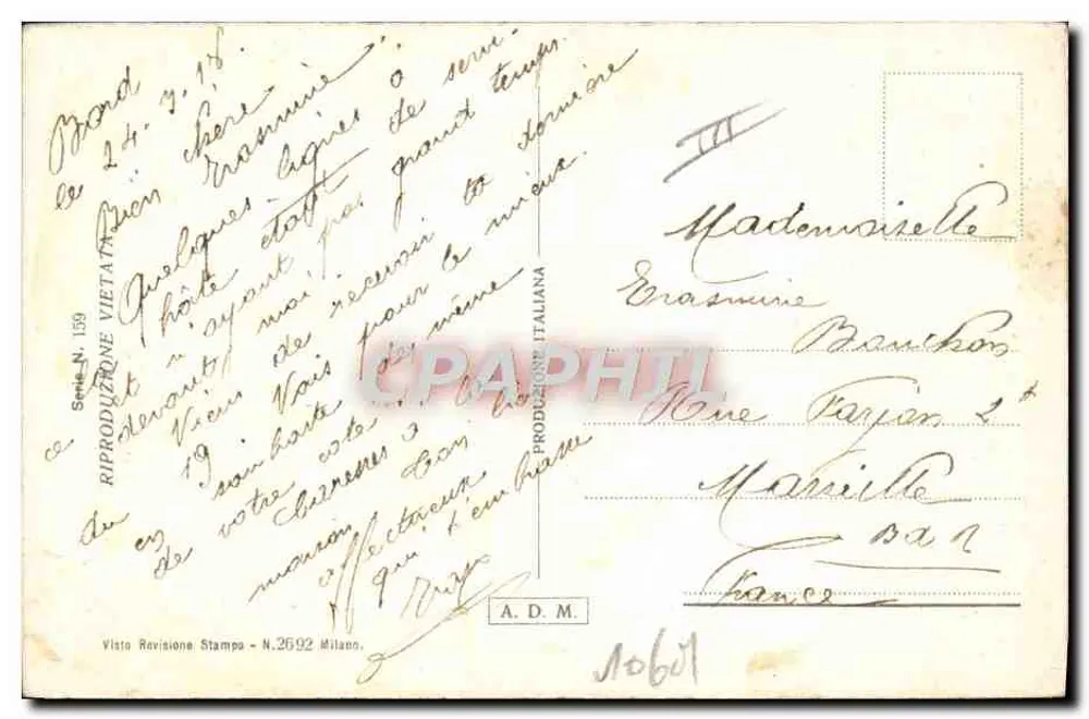 Frau in weißer Pelzjacke — 1920er Jahre Stil — signiert von B. Jemolj - Rückseite
