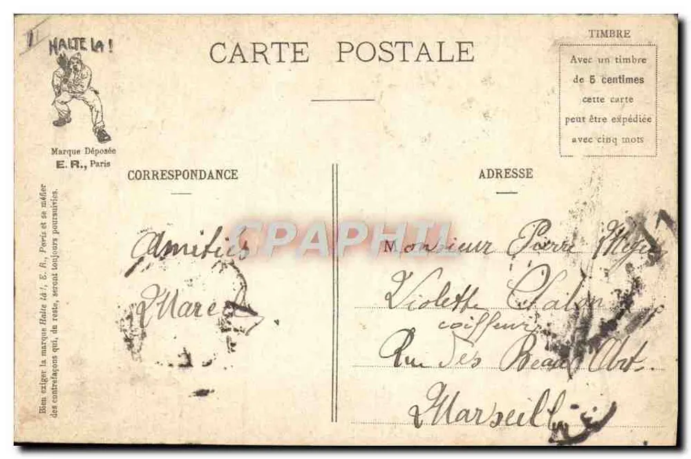 Um den Ofen in der Baracke — Militärszenen — E. R. Paris, Nr. 679 - Rückseite