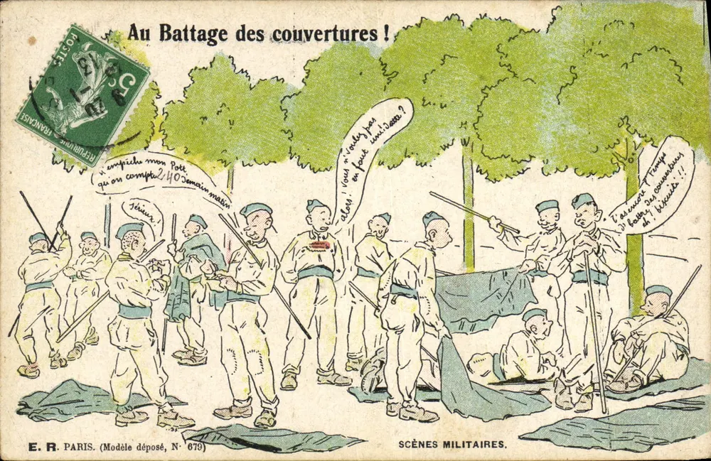 No Batimento das Coberturas! — Cenas Militares, N° 679 — E.R. Paris - Frente