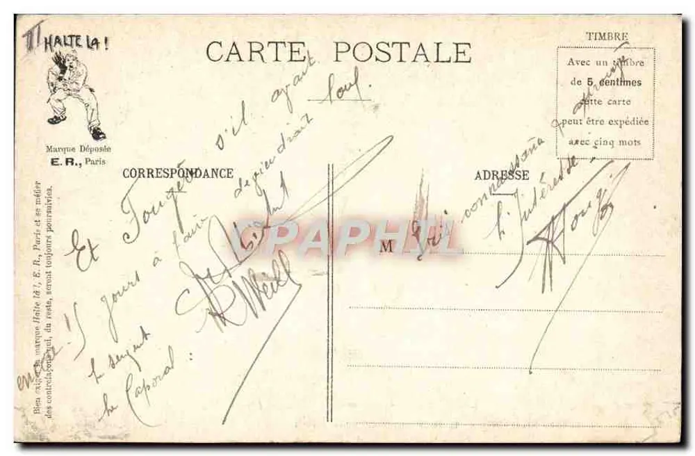 Cenas militares — E.R., Paris — Modelo depositado n° 14877 - Verso