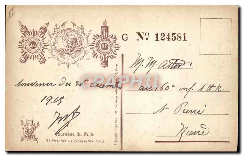 Journées du Poilu — 31. Oktober - 1. November 1915 — Édition Lepine, Imp. Édit. 77, Paris - Rückseite