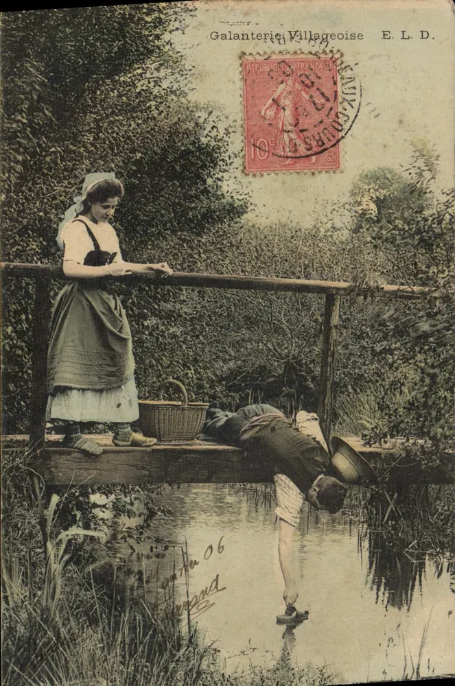 Mulher e homem em um ponte — Galanteria Rural E.L.D. - Frente