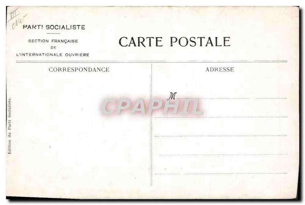 Edouard Vaillant — portrait dans son bureau — Édition du Parti Socialiste - Verso