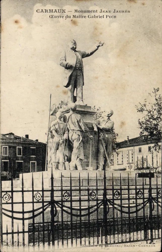 Carmaux — Jean Jaurès Denkmal — Werk des Meisters Gabriel Pech - Vorderseite