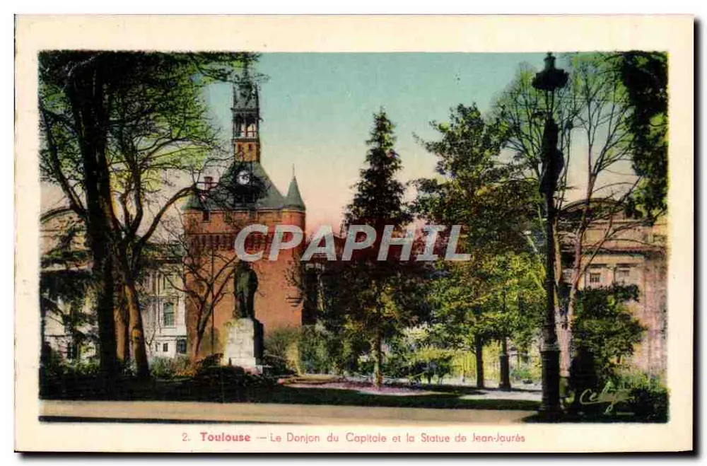 Toulouse — Der Turm des Kapitols und die Statue von Jean Jaurès — Céleste - Vorderseite