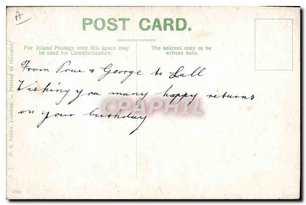 Blackpool — vista de praia com texto humorístico — H. B. Series, Londres, n° 4900 - Verso