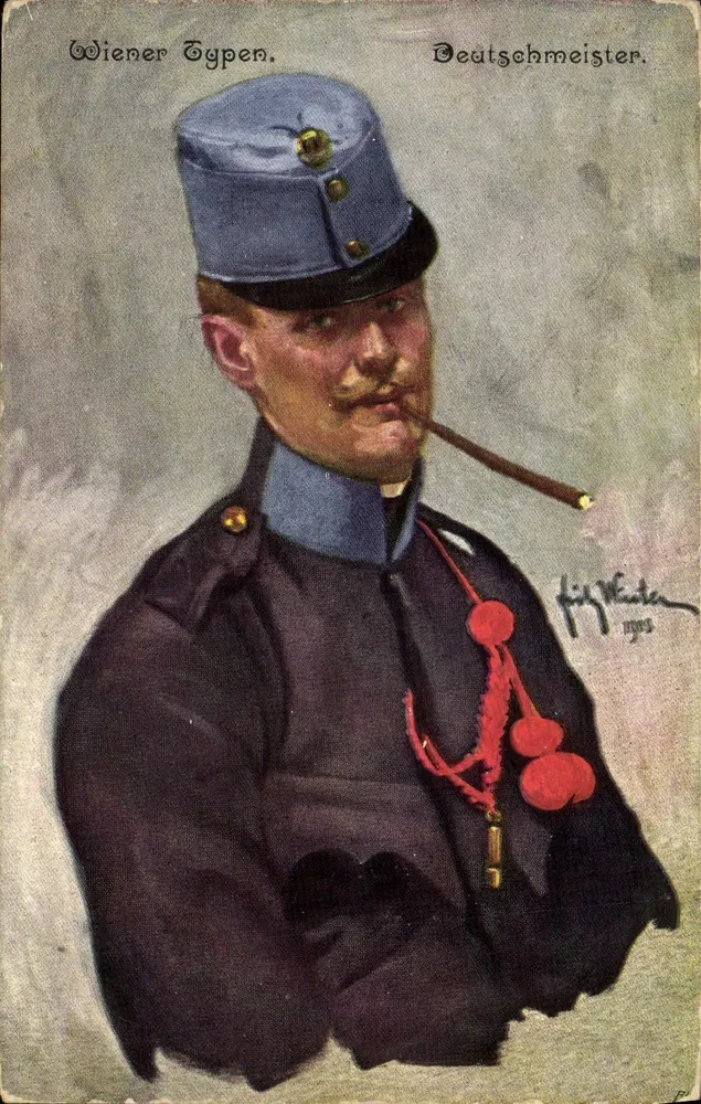 Wiener Soldat — Deutschemeister — signiert Karl Winter, 1903 - Vorderseite