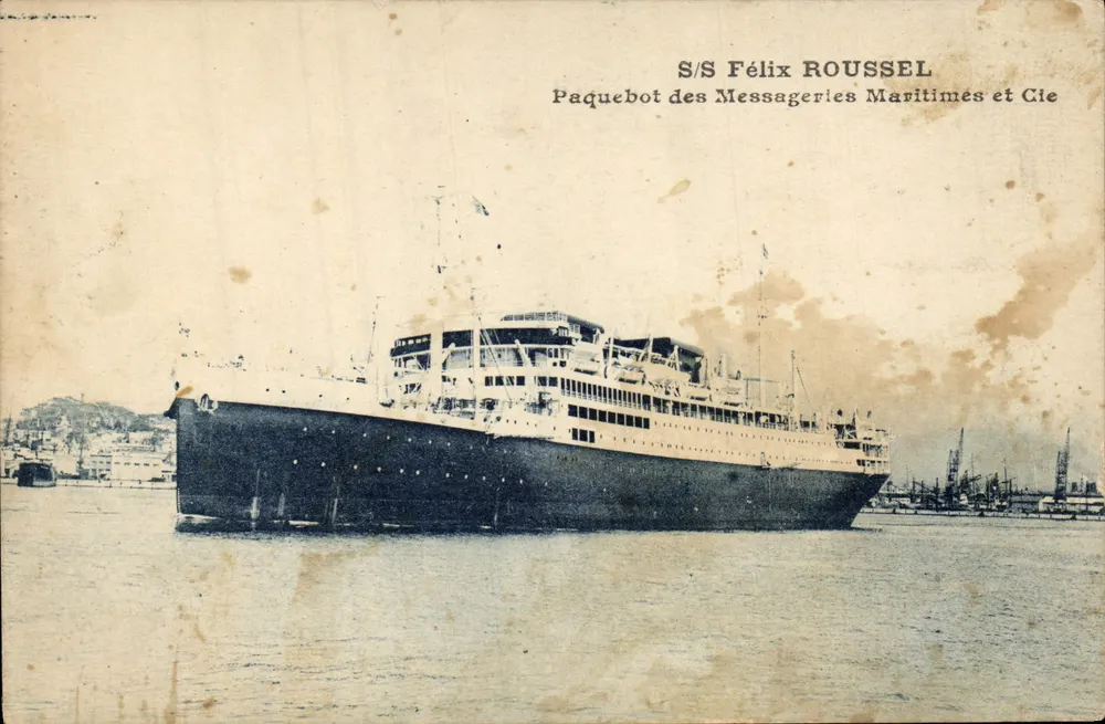 S/S Félix ROUSSEL — Dampfer der Messageries Maritimes und Co — Colombo - Vorderseite