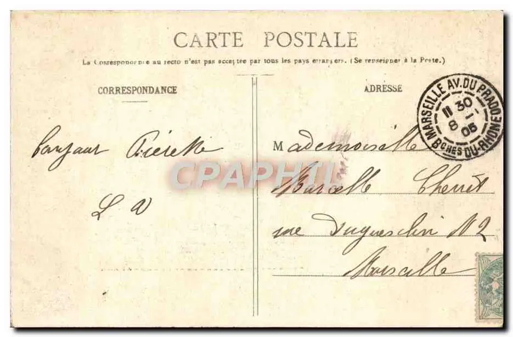 Frau im Landhauskleid mit Mai-Kalender — Néderphe A. Bernet & Cie, Marseille - Rückseite