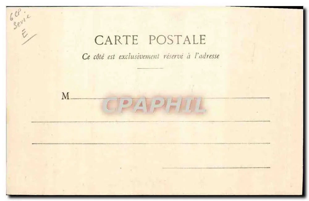 Mimi Pinson — Portrait in Dienstkleidung mit Eimer — Verlag: Nourry & Lefebvre, Paris - Rückseite
