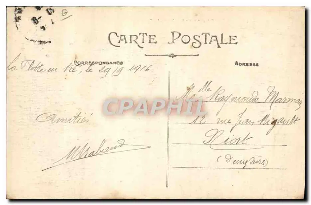 Ile de Ré — Départ pour la Pêche — L. G. - Verso