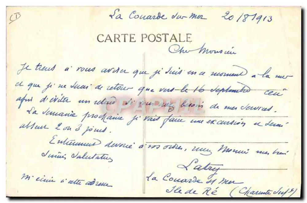 Insel Ré — Zwei in Unterwäsche — R. Bonton, Sainte-Marie-de-Ré - Rückseite