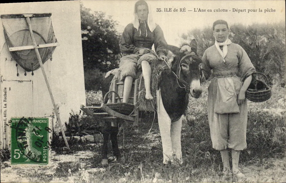 Insel Ré — Der Esel in der Hose — Aufbruch zur Fischerei — Bougnard, Verlag La Rochelle - Vorderseite