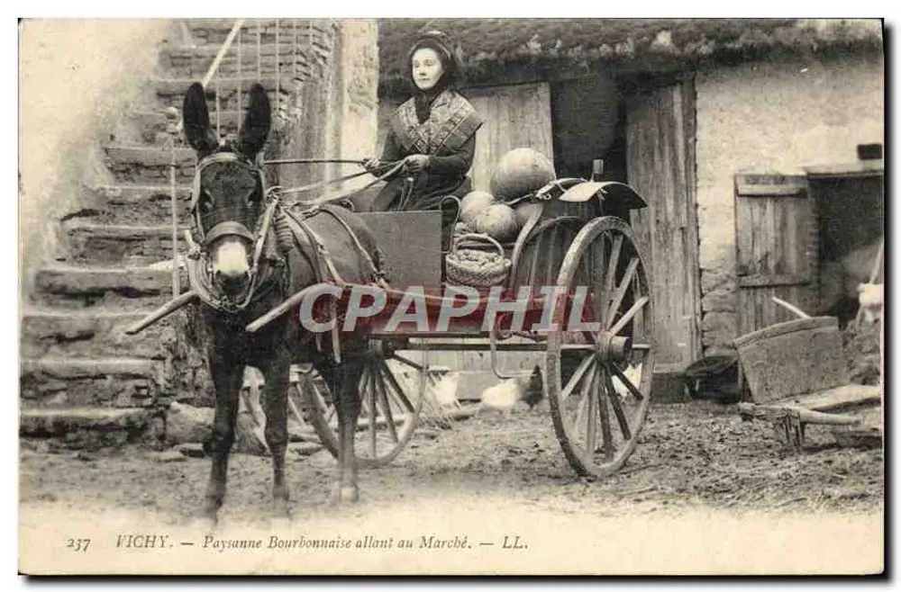 Vichy — Bourguignonne Bauernfrau auf dem Weg zum Markt — LL. - Vorderseite