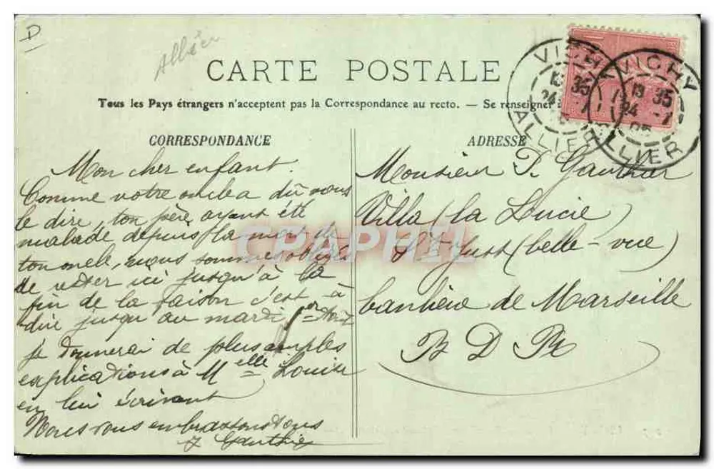 Vichy — Bourguignonne Bauernfrau auf dem Weg zum Markt — LL. - Rückseite