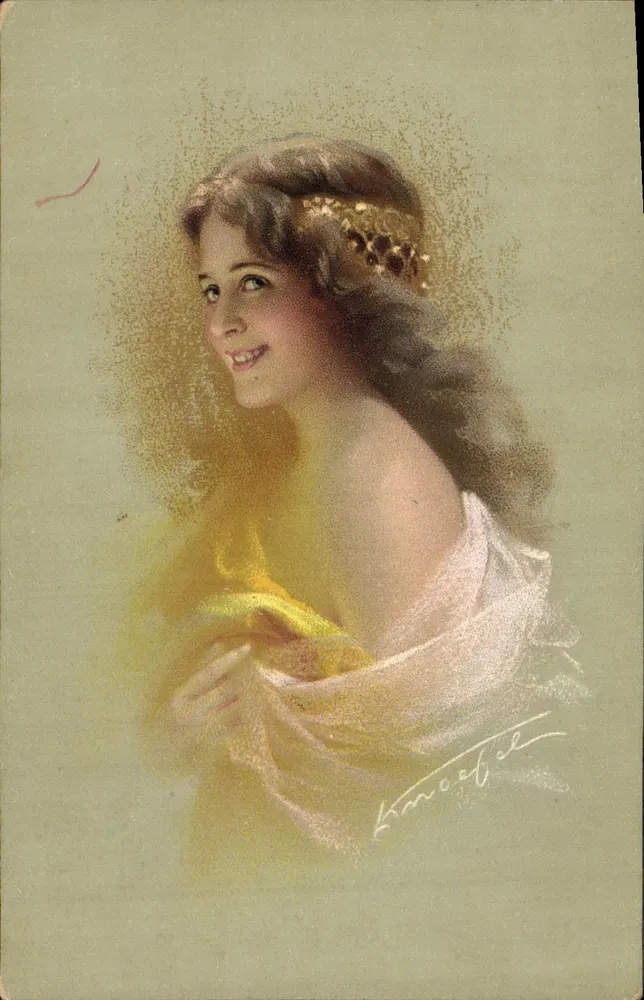 Junge Frau in antikem Kleid — Portrait — Knoeckel - Vorderseite