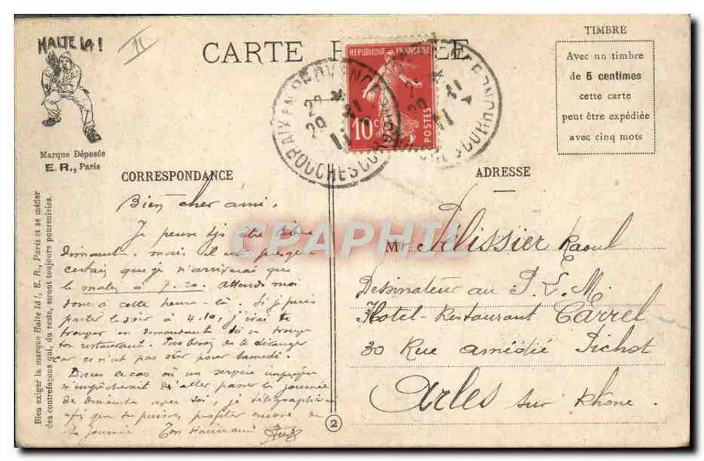 Cenas Militares — Contre-Appel — E. R., Paris — Modelo depositado n° 14877 - Verso