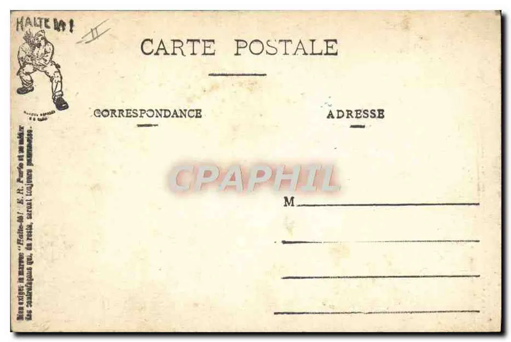 A Vida Militar — Malta no Falet!!! — E.R. Paris, Modelo depositado n° 14877 - Verso